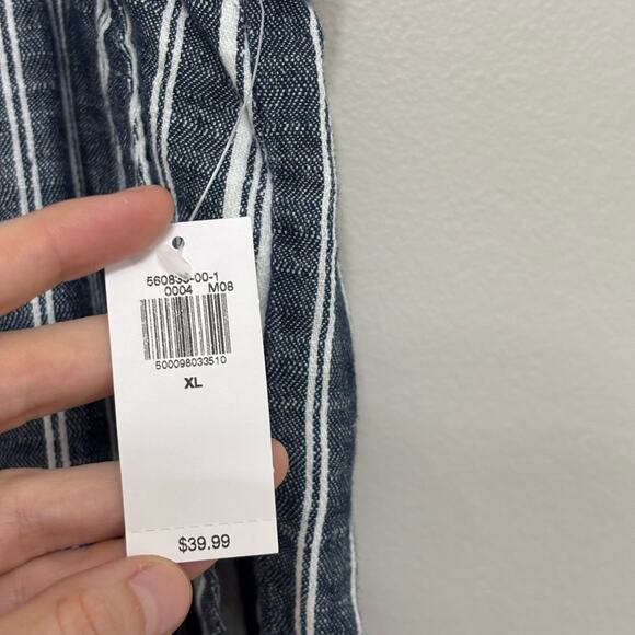 NWT Old Navy High Waisted Striped Wide Leg Linen Cotton Pants - Size XL - Picture 4 of 9